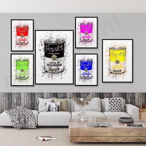 Watercolor splash soup pot, artwork colorful rainbow 2021 art wall home decoration poster