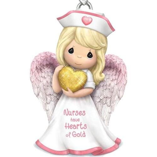 Lovely Nurse Girl Necklace Your Guardian Angel Resin Necklace Pendant Fashion Pink Girl Cartoon Character Jewelry