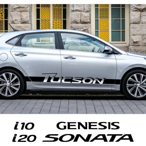 Car Door Side Skirt Stripes Stickers For Hyundai Tucson Sonata I10 I20 I30 I40 IX 35 20 Santafe Custom Decor Decals Accessories