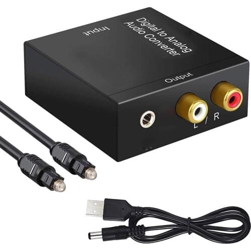 Upgrade version Coaxial Optical Fiber Digital To Analog Audio AUX 3.5mm Jack RCA L/R Converter SPDIF Digital Audio Decoder