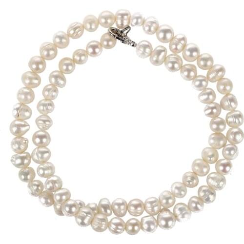 White pearl freshwater choker necklace 5mm