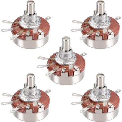 Uxcell WTH118-1A 1K Ohm Variable Resistors Single Turn Rotary Carbon Film Taper Potentiometer 5pcs