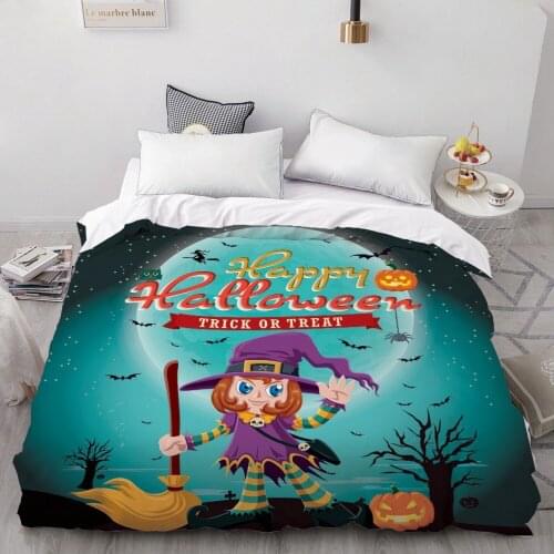 3D Duvet Cover 200*200/King/Double,Bed Blanket/Comforter/Quilt case,Bedding for Kids/baby/children 220x240,halloween Witch