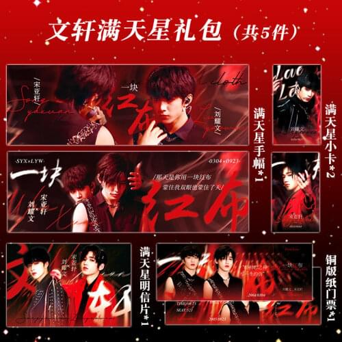 Teens in Times TNT Group Liu Yaowen Song Yaxuan Wenxuan CP Starry Gift Bag Mini Postcard Copper Paperboard Banner Chinese Star
