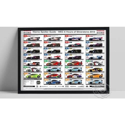 2013 Nismo Spotter Gulde Wec 6 Hours Of Silverstone Print Poster, Racing Fans Collect Art Prints, Nordic Style Home Wall Decor