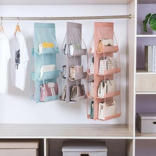 Transparent Storage Bag Sundries Anti Dust Pouch Hanger 6/8 Pocket Door Hanging Handbag Wardrobe Space Saving Organizer Dropship