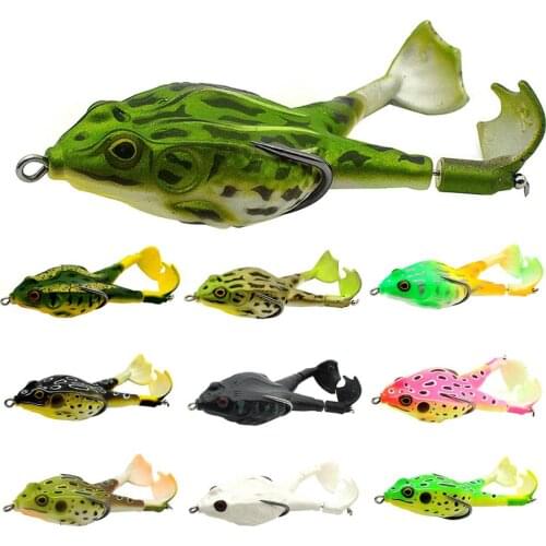 Fishing Lures Kit Artificial Soft Ray Double Propellers Frogs Topwater Fishing Crankbait Lures For Bass Snakehead Artificial Bai
