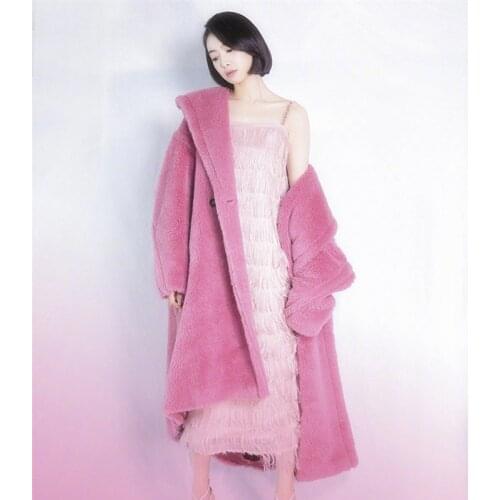 2019 Winter new imitation Fur coat thickened warm long lamb wool coat female Teddy bear coat