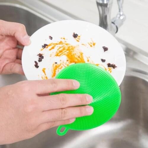 Silicone Cleaning Brushes Soft Silicone Scouring Pad Washing Sponge Dish Bowl Pot Cleaner Washing Tool Kitchen Accessories