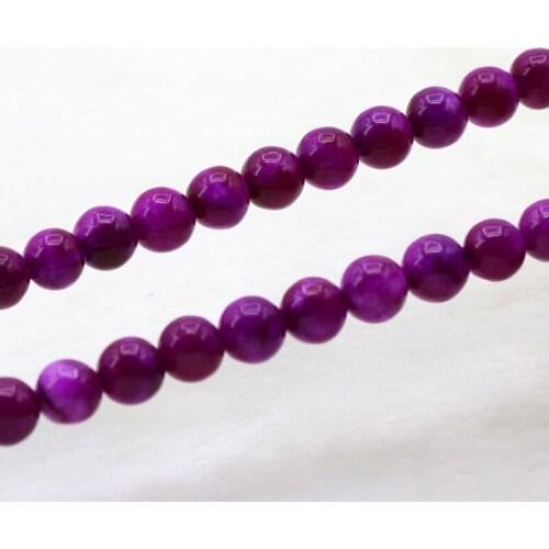Sugilite purple chalcedony 6mm loose beads 15" DIY stone women jewelry making design bracelet necklace wholesale and retail