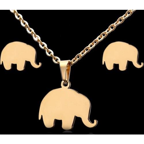 SZED-003 Gold Animal Honey Necklace Pendant Earrings Studs Jewlery Sets for Women Gift Fahion