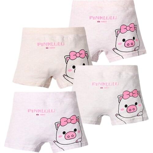 4Pieces Girls Children Panties Kids 95%Cotton underwear Baby Girl Underwear Boxer shorts