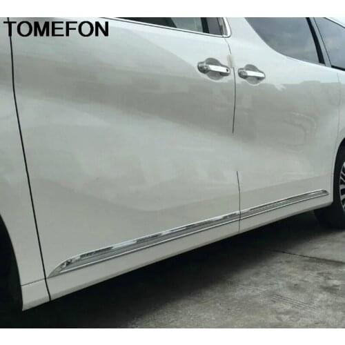 TOMEFON Exterior Accessories For Toyota Alphard Vellfire AH30 2015-2019 ABS Chrome Body Door Side Molding Anti-Scuff Rib Trim