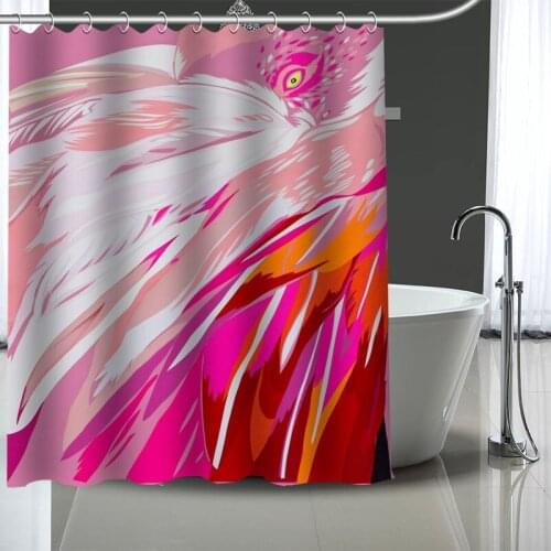 Waterproof Shower Curtain Can Be Customized Flamingo Art Bathroom Shower Bath Supplies Polyester Shower Curtain With Hooks