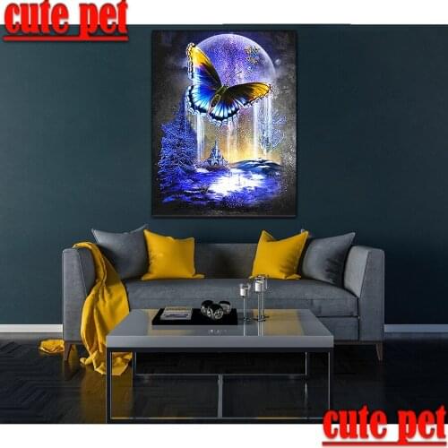 Diy embroidery Cross Stitch Fantasy butterfly puzzle diamond painting full drillHome Wall Decor wallpaper artwork diamond painti