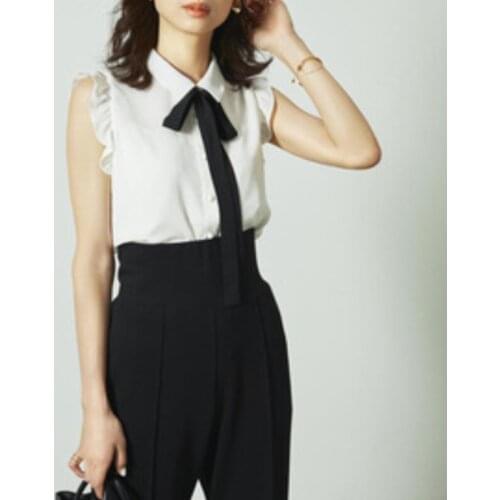 Office Lady Elegant Flying Sleeve Women Blouses Sweet Bow Turn-down Collar Button Up Shirts Summer 2021 Chic Chiffon Blusas