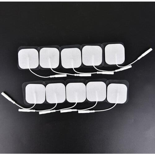10Pcs/lot Nerve Stimulator Silicone Gel Electrode Pads Tens Electrodes Digital Therapy Machine Massage 2mm Plug with 4x4cm