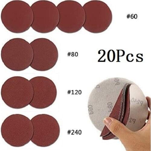 20pcs 5Inch 125mm Round Sandpaper Disk Sand Sheets Hook & Loop Grit 60-240 Sanding Paper Buffing Sheet Sandpaper