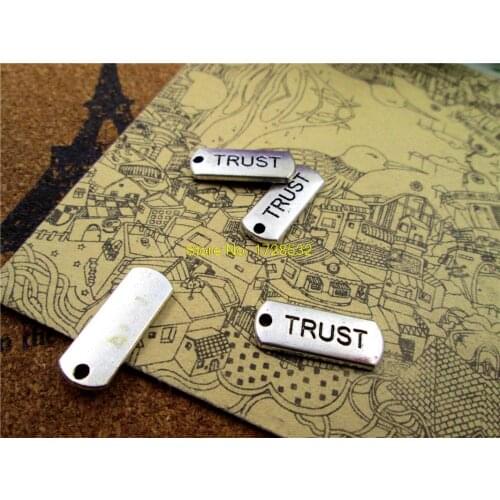 20pcs trust Charms Antiqued Silver Tone trust charm pendants 21x18mm
