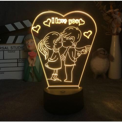 3D Lamp Love and Tokens of Love Couples Mutual Affinity Love Table Lamp for Boy Girl Cool Bedroom Decor Manga Cute Cartoon Gift