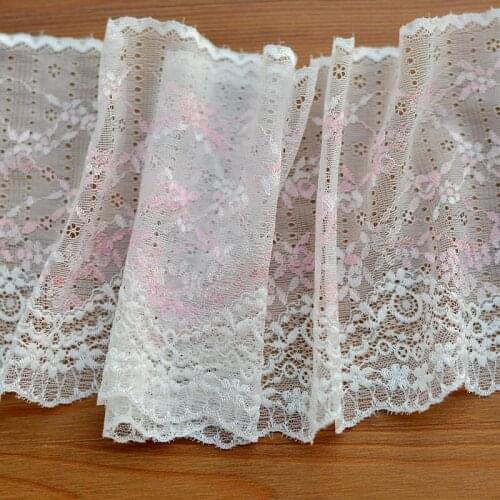 4Meter/lot width 15.5cm Ultra-thin pink polyester lace Sewing garment decorative lace accessories SC082