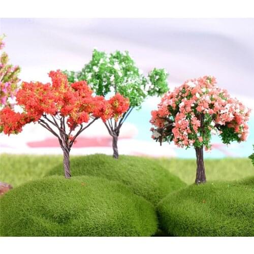4 Pcs/Set Mini Tree Miniatures Plant Micro Landscape Resin Crafts Bonsai Figurine Terrarium Accessories Fairy Garden Supplies