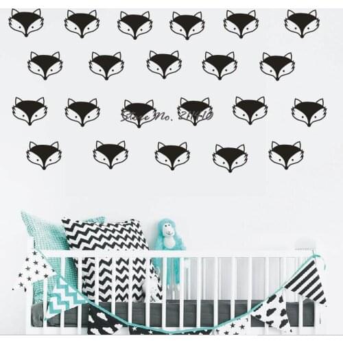 48pcs/set Cute Fox Decals Teepee arrow kids room wall decal stickers wallpattern adesivo de parede Mural nursery Decoration D994