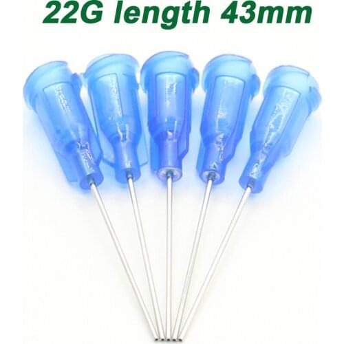 50pcs 22G length 43mm Precision passivated S.S. Dispense Tip with PP Safetylok hub, glue dispenser needles