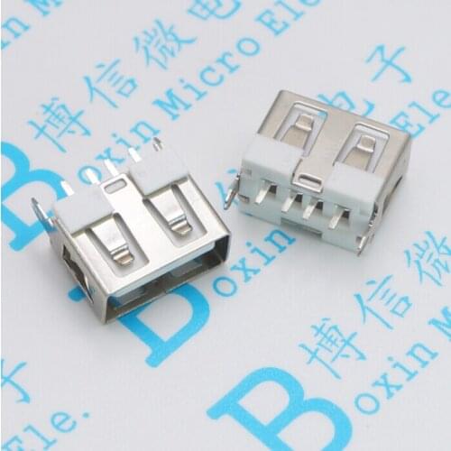 50pcs/Flat mouth, borderless 10.0mm vertical USB socket, type A, short body, 180 degrees, 10.0mm straight plug interface