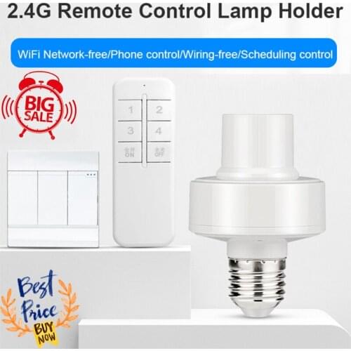 E27 Wireless Smart Light Bulb Adapter Lamp Holder Base ON/Off Switch Socket Holder EWeLink APP Control Socket Adapter AC100-240V