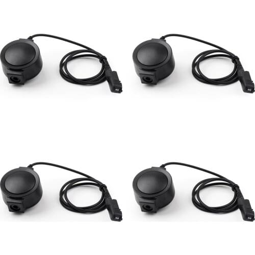 Artudatech 4Pcs PTT Plug Military Walkie Talkie Headset Tactical Push Talk Button For P6600 XPR3300 MTP3100 MTP3150