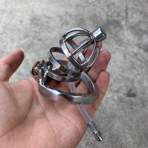 BDSM Penis Bondage Male Stainless Steel Cock Cage with Penis Barbed Ring Chastity Device Adult Belt with Stealth Lock Sex Toys
