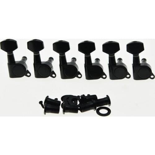 Black 6 Inline Guitar Tuning Keys Guitar Tuners Machine Heads for ST