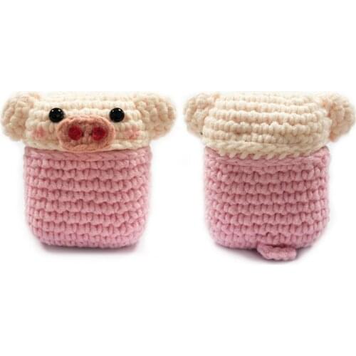 For Airpod 2 in 1 Cartoon Knitting Wool Protective Case and Silicone Cover for Airpods Pro Wireless Earphone