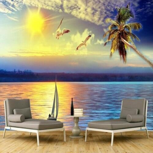 Dropshipping Colomac Photo Wall Mural Beautiful Sunset View Waterproof Wallpaper 3d Wallpaper Walls Papel Pintado De Pared