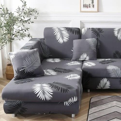 Stretch Sofa Cover Geometric Chaise Longue Living Room Protector L Shaped All-Inclusive 1PC Modern Slipcovers Elastic