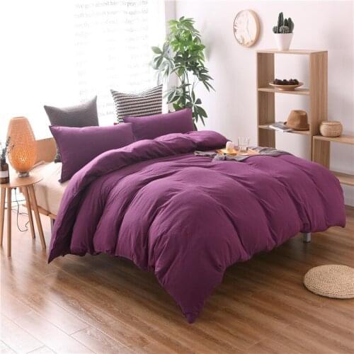 Pure Color Bed Set quilt Cover School Hotel Duvet Cover cotton Home Textiles Warm pillowcase Bedding Set high quality Home Decor