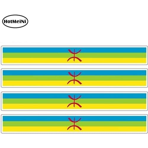 HotMeiNi 13cm x 1.7cm 4pcs Car Stripe Motorcycle Racing Flag Sticker Car Bumper Decal Bike Moto Kabylia Kabylie Car Stickers