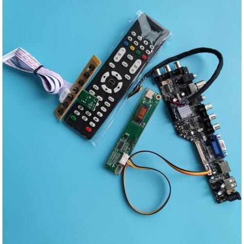 Kit For LP171WX2 1440x900 HDMI-compatible LED USB VGA AV TV DVB-T DVB-T2 controller board driver digital panel Display AV remote