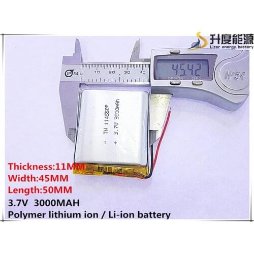 Li-po 3.7 V lithium polymer battery 3000 mah 114550 mobile power supply tablet GPS navigator