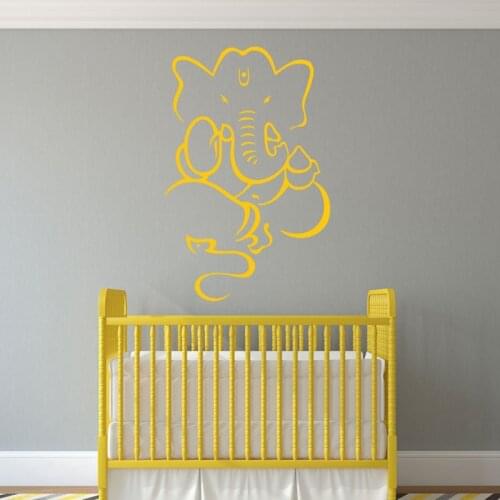 Ganesh Wall Sticker Lord Ganapati Vinyl Hindu God Decal Stencil Art Gift High Quality Wallpaper Self-ashesive Murals Z325