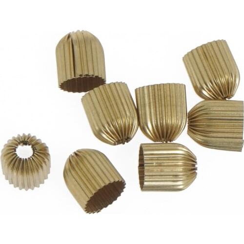 Raw Brass Serrated Bead Caps 10x11mm,Tassel Caps, End Caps,Beadcaps,Tassel Cone 10378450