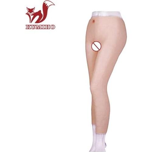KUMIHO 1G Realistic Silicone Fake Vaginal Pant 9-point Sexy Pussy Underwear Ankle-length for Transgender Drag Queen Crossdresser