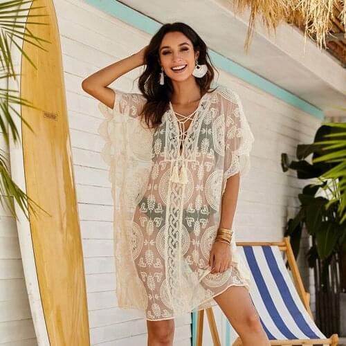 Sexy Maxi Dress 2021 Long Cover-Ups For The Beach Tunic Pareo De Plage Bathing Suit Beachwear Swimsuit Coverup