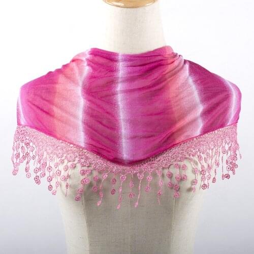 Fashion Tassel Lace Triangle Mantilla Scarf Women Shawl Wrap Scarves Triangle Bandage Neckerchief Scarves Cotton Triangle Towel