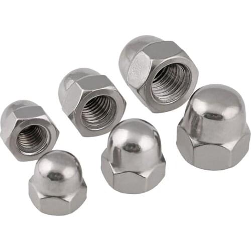 Fine Thread Hex Acorn Nut M10*1.25/M12*1.25mm 304 Stainless Steel DIN1587 Hexagon Decorative Semicircle Cap Cover Nut Dome Nut