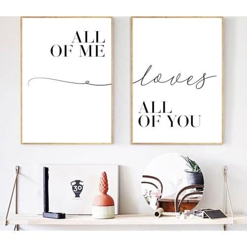 Nordic Home Modular Print Black And White Motivational Love Posters Minimalist Canvas Painting Living Room Decoration Picture