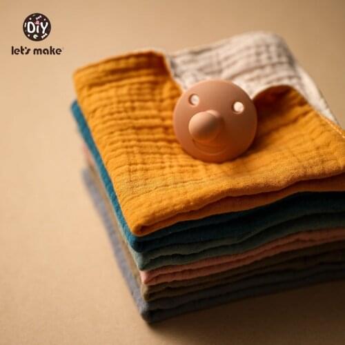 Lets Make Baby 100% Cotton Saliva Towel Set Bib Food Grade Silicone Nipple BPA-Free Safe Teething Baby Feeding Bib Thin Section