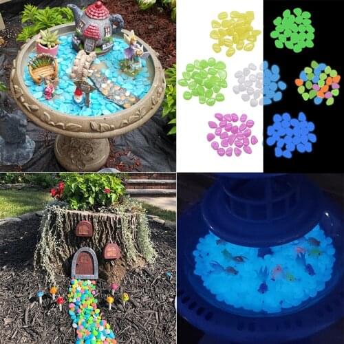25/50pcs Glow In The Dark Pebbles Stones Luminous Stones Aquarium Yard Garden Walkway Home Decoration Glow Stones Rock DIY Craft