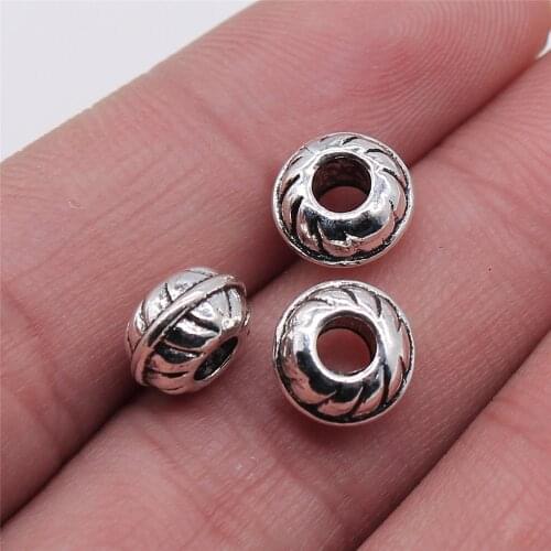 Tristana 20pcs Antique Silver Color 9x9x6mm Spacer Beads Jewelry Findings For Jewelry Making